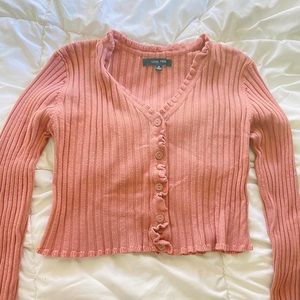 pink cardigan